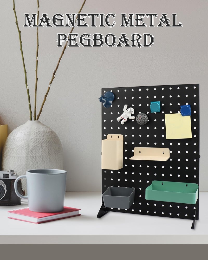 Alffun Pegboard Display Stand with 12 Peg Hooks for Craft Show Display Rack, Metal Merchandise Display Rack for Boutique, Retail Stores, Vendors & Events (17" X 13") - Image 4